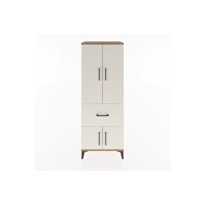 Hyperion Dolap 3 Raflı Tek Çekmeceli 4 Kapaklı 60x44x163 Çam-aytaşı