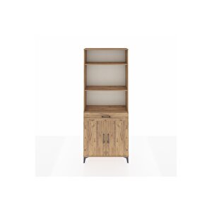 Arges Dolap 4 Raflı Tek Çekmeceli 2 Kapaklı 88x30x221 Çam-çam