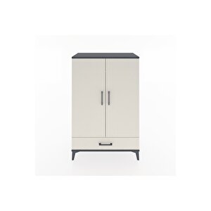 Hyperion Dolap Tek Raflı Tek Çekmeceli Tek Askılı 88x44x134 Antrasit-aytaşı