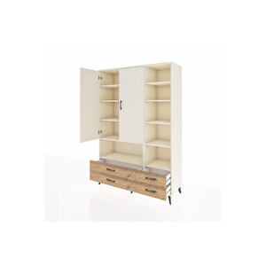 Hyperion Dolap 10 Raflı 4 Çekmeceli 2 Kapaklı 132x44x195 Aytaşı-aytaşı/çam