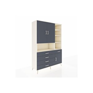 Hyperion Gardrop 8 Raflı 5 Çekmeceli 3 Kapaklı 132x44x195 Aytaşı-antrasit