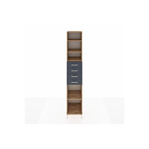 Hyperion Dolap 4 Raflı 4 Çekmeceli 44x44x243 Çam-antrasit