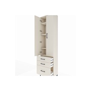 Arges Dolap 4 Raflı 3 Çekmeceli 2 Kapaklı 60x30x221 Aytaşı-aytaşı