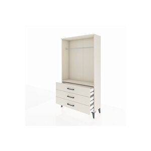 Arges Dolap Tek Raflı 3 Çekmeceli Tek Askılı 88x30x163 Aytaşı-aytaşı