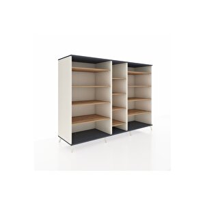 Kronos Dolap 11 Raflı  220x59x163 Aytaşı-antrasit/çam