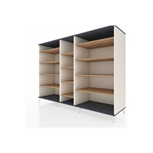 Kronos Dolap 11 Raflı  220x59x163 Aytaşı-antrasit/çam