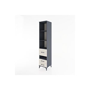 Hyperion Dolap 4 Raflı 3 Çekmeceli 44x44x221 Antrasit-aytaşı