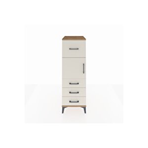 Kronos Dolap Tek Raflı 4 Çekmeceli Tek Kapaklı 44x59x134 Çam-aytaşı