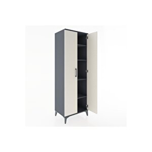 Hyperion Dolap 4 Raflı 60x44x182 Antrasit-aytaşı