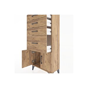 Hyperion Dolap 4 Çekmeceli 2 Kapaklı 60x44x134 Çam-çam