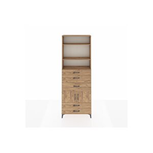 Arges Dolap 4 Raflı 5 Çekmeceli 2 Kapaklı 88x30x243 Çam-çam