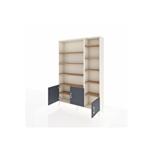 Arges Dolap 10 Raflı 3 Kapaklı 132x30x195 Aytaşı-antrasit/çam