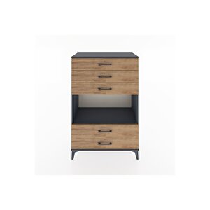 Hyperion Dolap Tek Raflı 5 Çekmeceli 88x44x134 Antrasit-çam