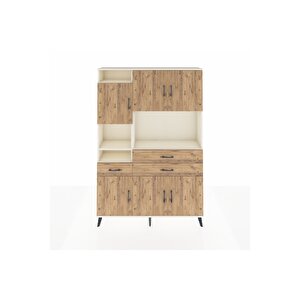 Arges Gardrop 9 Raflı 3 Çekmeceli 6 Kapaklı 132x30x195 Aytaşı-çam