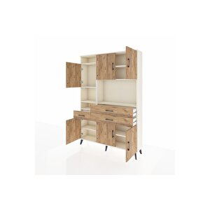 Arges Gardrop 9 Raflı 3 Çekmeceli 6 Kapaklı 132x30x195 Aytaşı-çam