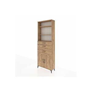 Arges Dolap 4 Raflı 3 Çekmeceli 2 Kapaklı 88x30x243 Çam-çam