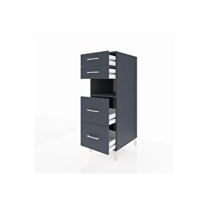 Kronos Dolap Tek Raflı 4 Çekmeceli 44x59x134 Antrasit-antrasit