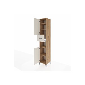 Hyperion Dolap 5 Raflı Tek Çekmeceli 2 Kapaklı 44x44x243 Çam-aytaşı