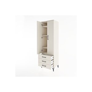 Hyperion Dolap 4 Raflı 3 Çekmeceli 2 Kapaklı 60x44x195 Aytaşı-aytaşı