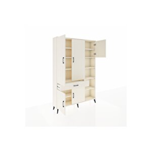 Arges Gardrop 10 Raflı Tek Çekmeceli 5 Kapaklı 132x30x195 Aytaşı-aytaşı