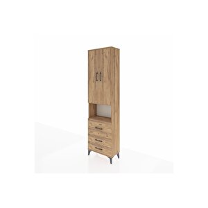 Arges Dolap 3 Raflı 3 Çekmeceli Tek Askılı 60x30x221 Çam-çam