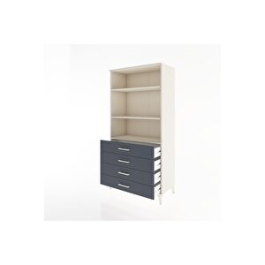Hyperion Dolap 3 Raflı 4 Çekmeceli 88x44x182 Aytaşı-antrasit