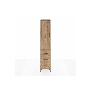 Arges Dolap 3 Raflı 3 Çekmeceli Tek Kapaklı 44x30x221 Antrasit-çam