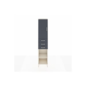 Arges Dolap 4 Raflı 3 Çekmeceli Tek Kapaklı 44x30x221 Aytaşı-antrasit