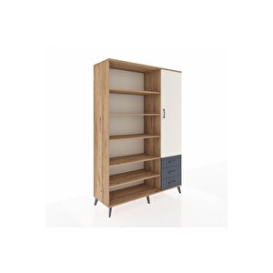 Hyperion Dolap 9 Raflı 3 Çekmeceli Tek Kapaklı  132x44x195 Çam-aytaşı/antrasit