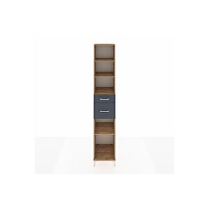 Hyperion Dolap 4 Raflı 2 Çekmeceli 44x44x243 Çam-antrasit