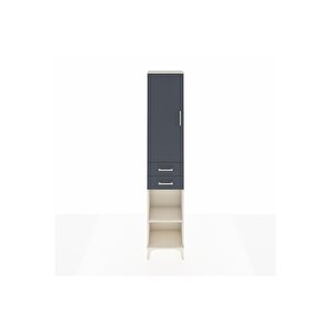 Arges Dolap 3 Raflı 2 Çekmeceli Tek Askılı 44x30x221 Aytaşı-antrasit