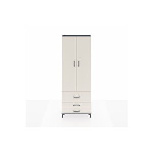 Arges Dolap 4 Raflı 3 Çekmeceli 2 Kapaklı 88x30x243 Antrasit-aytaşı