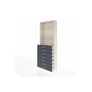 Arges Dolap 3 Raflı 7 Çekmeceli 88x30x243 Aytaşı-antrasit