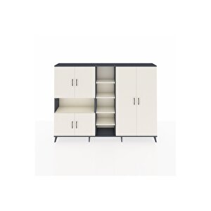 Arges Dolap 13 Raflı 6 Kapaklı 220x30x163 Antrasit-aytaşı