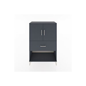 Hyperion Dolap 2 Raflı Tek Çekmeceli 2 Kapaklı 88x44x134 Antrasit-antrasit
