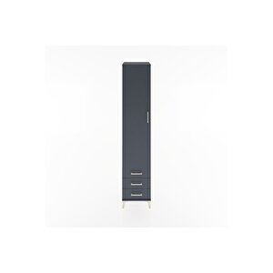 Hyperion Dolap 3 Raflı 3 Çekmeceli Tek Askılı 44x44x221 Antrasit-antrasit