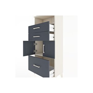 Hyperion Dolap 2 Raflı 3 Çekmeceli 2 Kapaklı 60x44x134 Aytaşı-antrasit