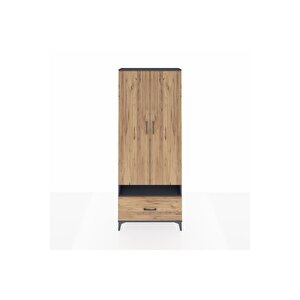 Arges Dolap 5 Raflı Tek Çekmeceli 2 Kapaklı 88x30x221 Antrasit-çam