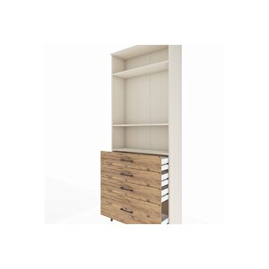 Arges Dolap 3 Raflı 4 Çekmeceli 88x30x221 Aytaşı-çam