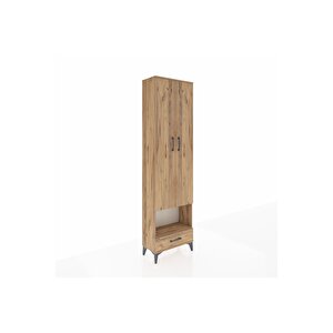 Arges Dolap 5 Raflı Tek Çekmeceli Tek Askılı 60x30x221 Çam-çam