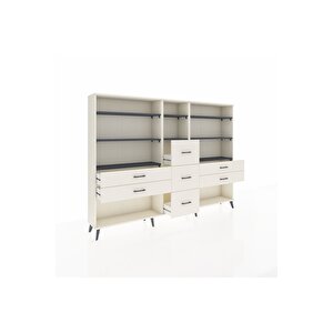 Arges Dolap 8 Raflı 7 Çekmeceli  220x30x163 Aytaşı-antrasit/aytaşı