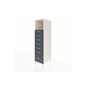 Kronos Dolap Tek Raflı 7 Çekmeceli 44x59x182 Aytaşı-antrasit