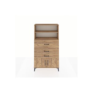 Arges Dolap 2 Raflı 3 Çekmeceli 2 Kapaklı 88x30x163 Çam-çam