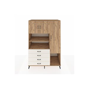 Kronos Dolap 8 Raflı 4 Çekmeceli 3 Kapaklı 132x59x195 Çam-çam/aytaşı