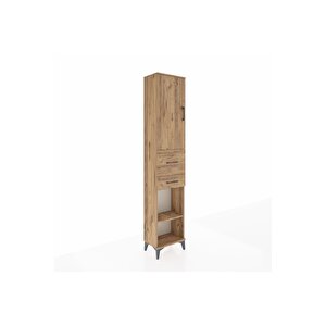 Arges Dolap 4 Raflı 2 Çekmeceli Tek Kapaklı 44x30x221 Çam-çam