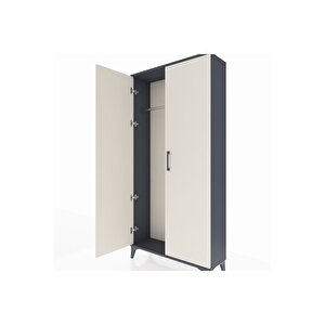 Arges Dolap 2 Kapaklı Tek Askılı 88x30x182 Antrasit-aytaşı