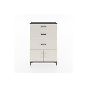 Hyperion Dolap 3 Çekmeceli 2 Kapaklı 88x44x134 Antrasit-aytaşı