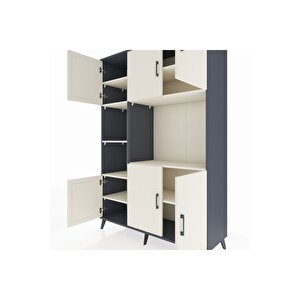 Hyperion Gardrop 9 Raflı 6 Kapaklı 132x44x195 Antrasit-aytaşı