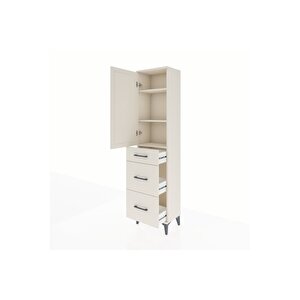 Arges Dolap 3 Raflı 3 Çekmeceli Tek Kapaklı 44x30x182 Aytaşı-aytaşı