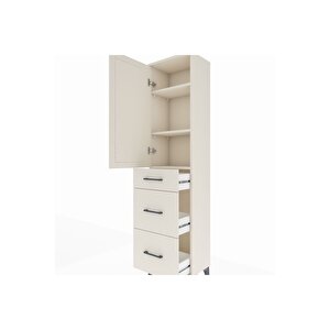 Arges Dolap 3 Raflı 3 Çekmeceli Tek Kapaklı 44x30x182 Aytaşı-aytaşı